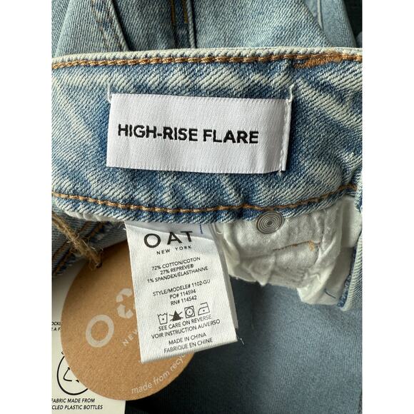 OAT New York High-Rise Stretch Flare Light Wash size 28 NWT - Picture 8 of 11